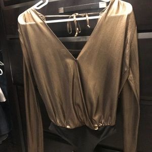 BCBG Metallic Bodysuit